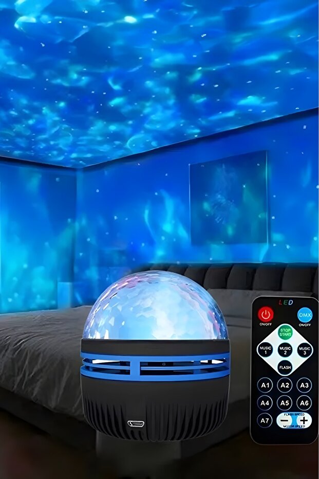 LED Galaxy Yıldız Projektör, Okyanus Dalgası, Projektör Led Gece Lambası, Çocuk Odası Lambası - 5
