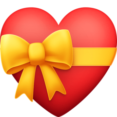 Kurdeleli kalp emojisi Facebook üzerinde nasıl görünüyor.