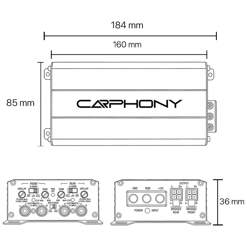 Carphony A480D ölçü çizimi