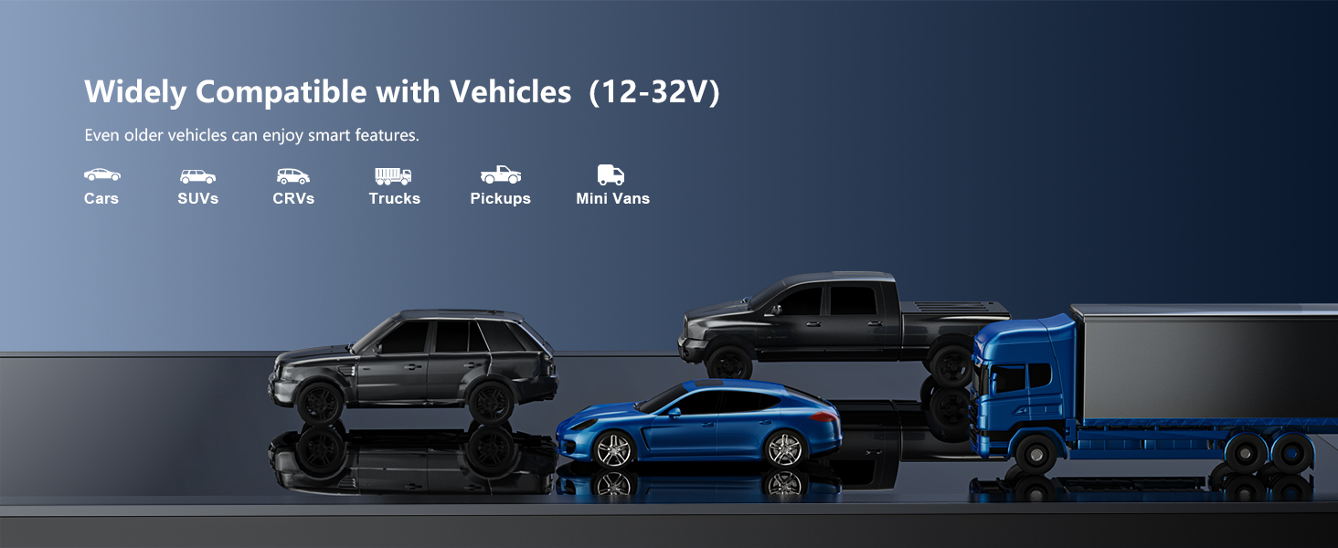 Araçlarla Geniş Uyumluluk (12-32V)