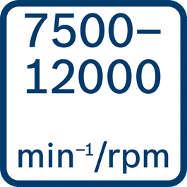 Yüksüz hız 7500 - 12000 dev/dak / rpm 