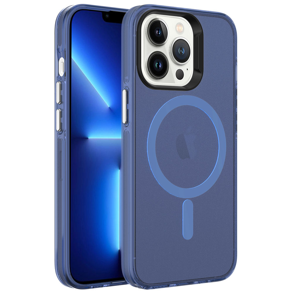 Apple iPhone 13 Pro Max Kılıf Zore M-safe Şarj Özellikli Buzlu Transparan C-Pro Sert Kapak - 2