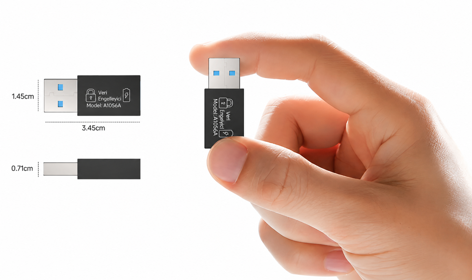Unitek DataShield USB-A Veri Engelleyici Adaptör