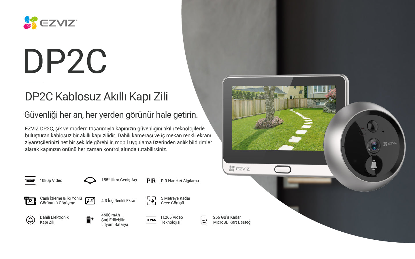 EZVIZ DP2C Kablosuz Akıllı Kapı Zili