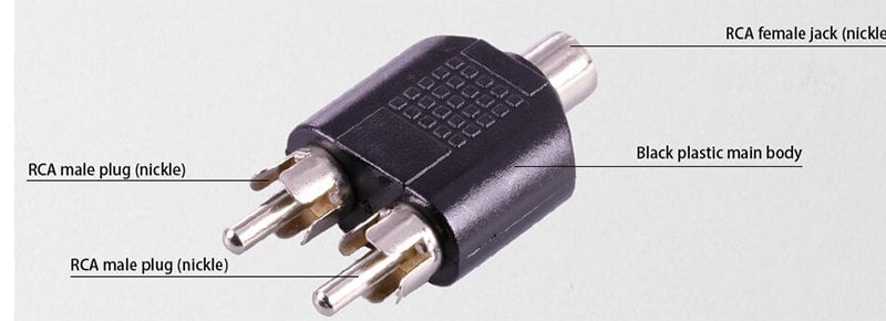1RCA Dişi-2RCA Erkek Çevirici Jack