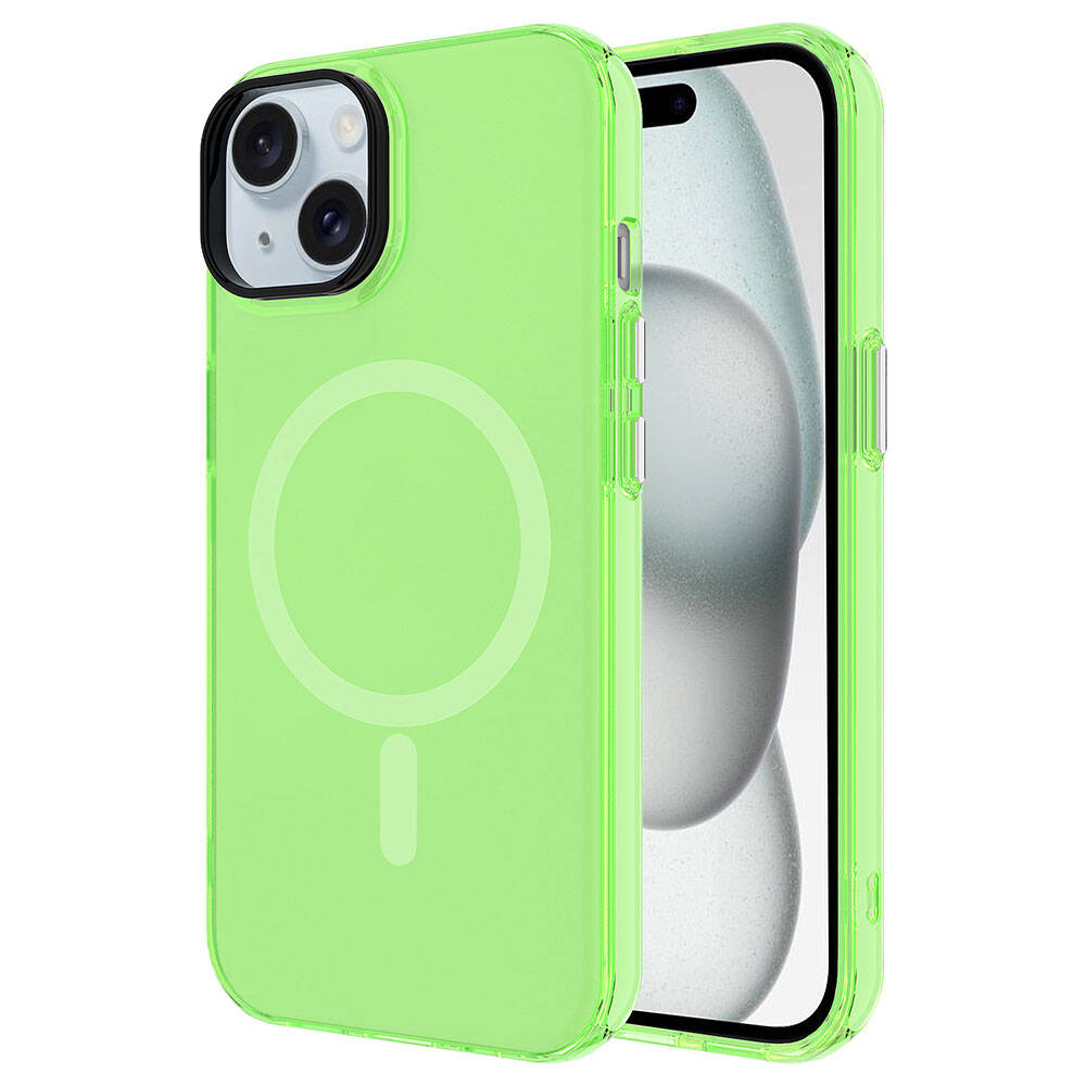 Apple iPhone 15 Plus Kılıf Zore M-safe Şarj Özellikli Buzlu Transparan C-Pro Sert Kapak - 5