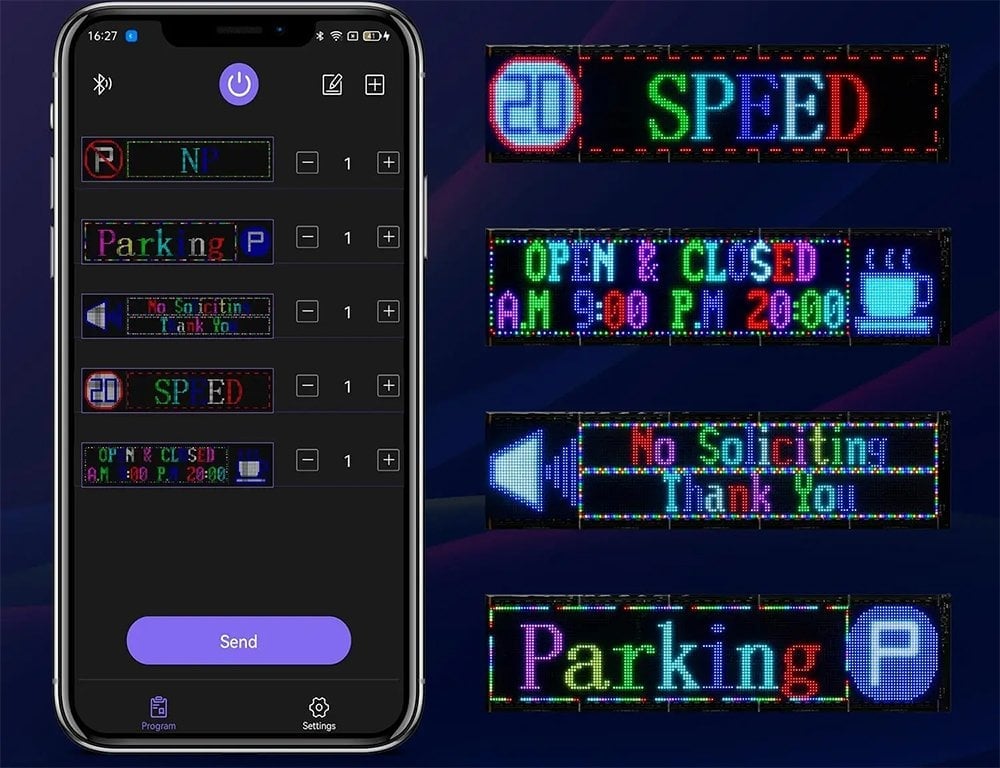 Powermaster PM-23824 23,2x82cm Kayan Yazı Led Tabela