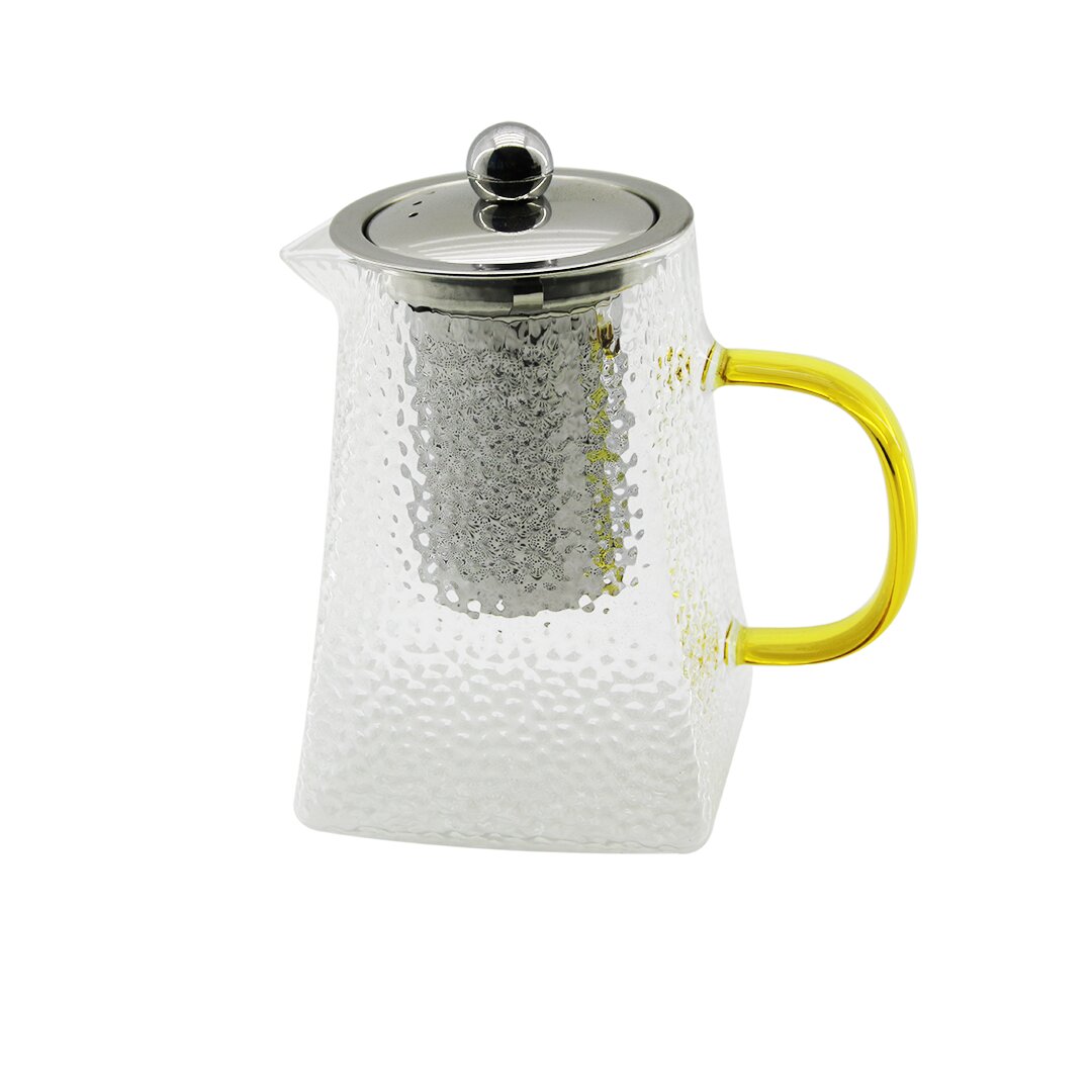 ANKAVERSE® kare kabartmalı borosilikat cam demlik 550 ml