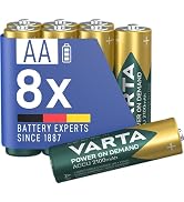 Varta AA piller, şarj edilebilir, 8 adet, pil, isteğe bağlı güç, 2100 mAh Ni-Mh, önceden şarj edilmiş...