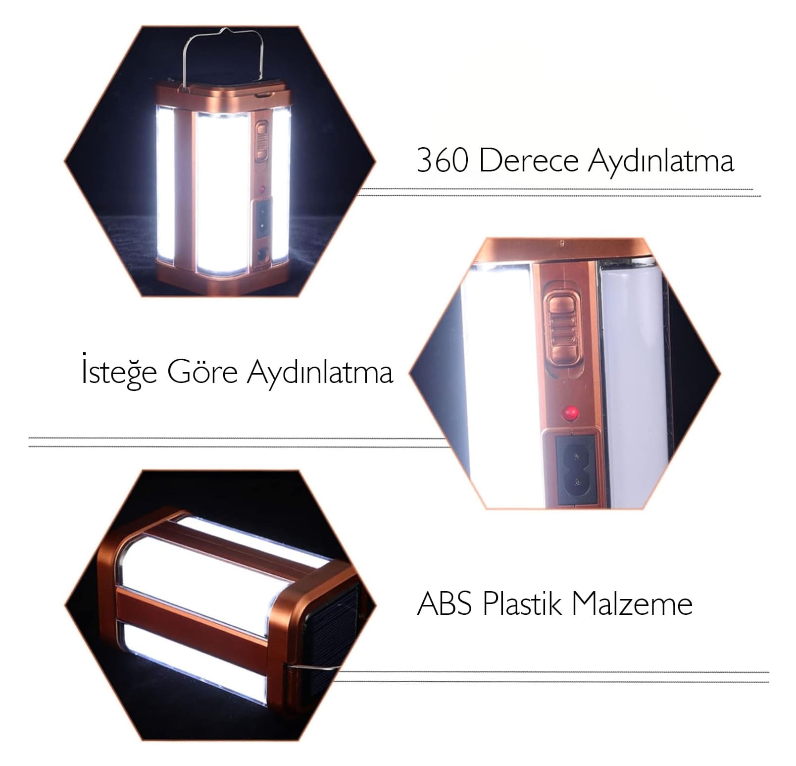 PM-4525 Metal Flashlight Power Ledli Şarjlı El Feneri