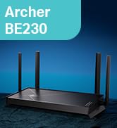 TP-Link Archer BE230, BE3600 Mbps, Fiber Destekli, 2× 2.5 Gbps WAN/LAN Port + 3× Gbps Port, VPN D...