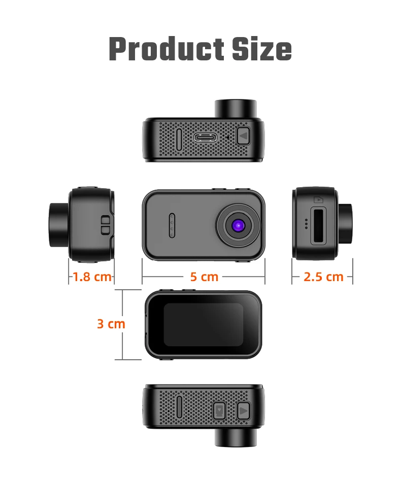 Spor Kaydı, Çekim, Aksiyon Kamerası, Evcil Hayvan Mini Kamerası, Cep Mini Vücut Kamerası, Vlog Kamerası için Taşınabilir 1080P Başparmak Kamerası
