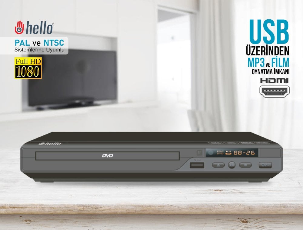 Hello HL-5483 USB-HDMI-DIVX Kumandalı DVD Player İçerik