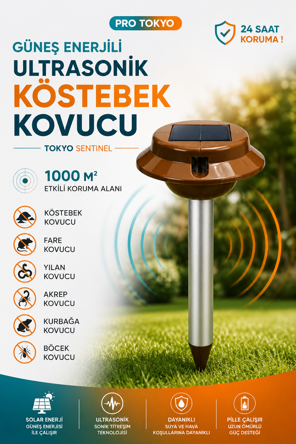Tokyo Sentinel Güneş Enerjili Ultrasonik Köstebek Kovucu Fiyatı