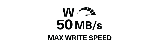 50 MB/sn maksimum yazma hızı