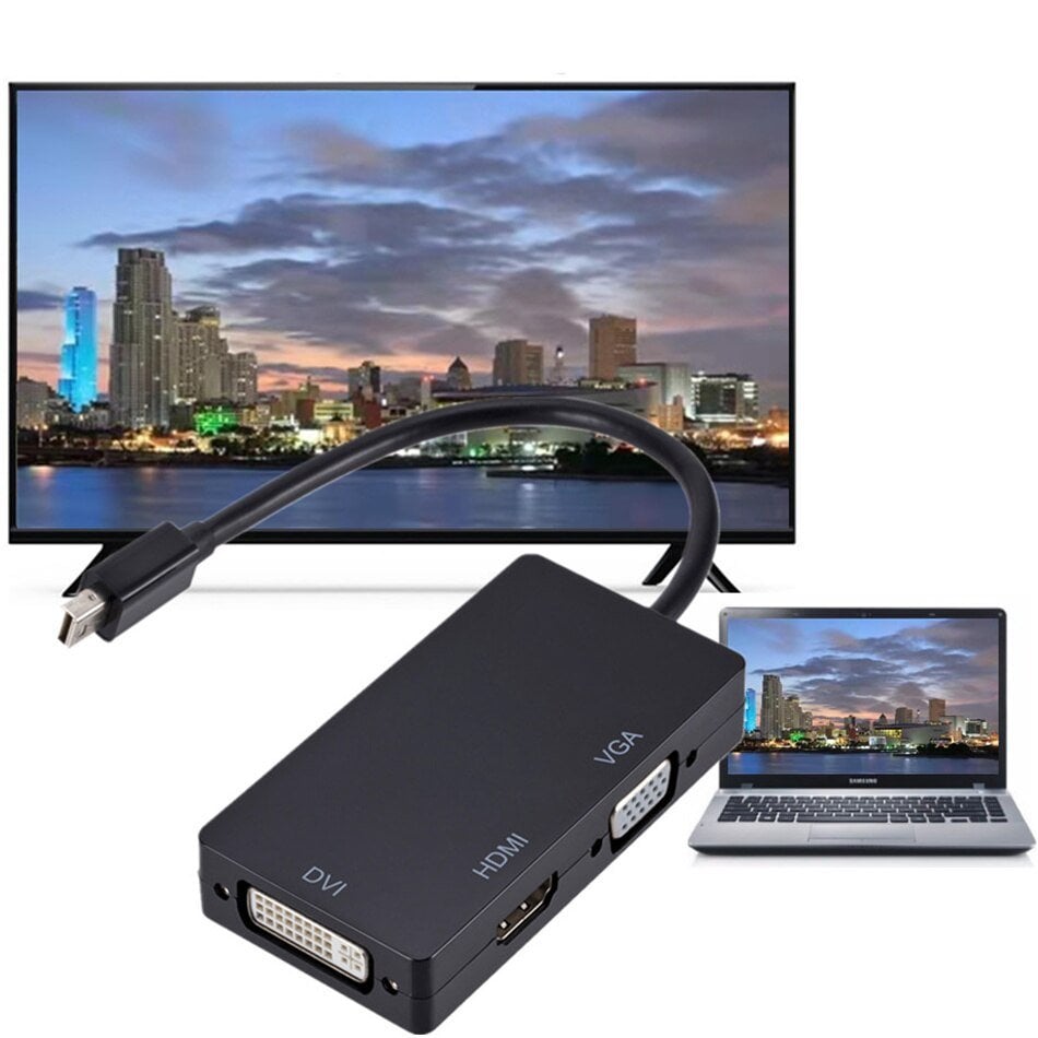 Powermaster PM-16102 Display Port to HDMI-VGA-DVI 3in1 Çevirici