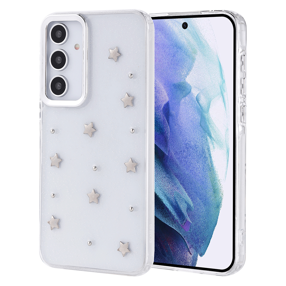 Galaxy A55 Kılıf Airbag Tasarımlı Simli Şeffaf Zore Kutup Kapak - 4