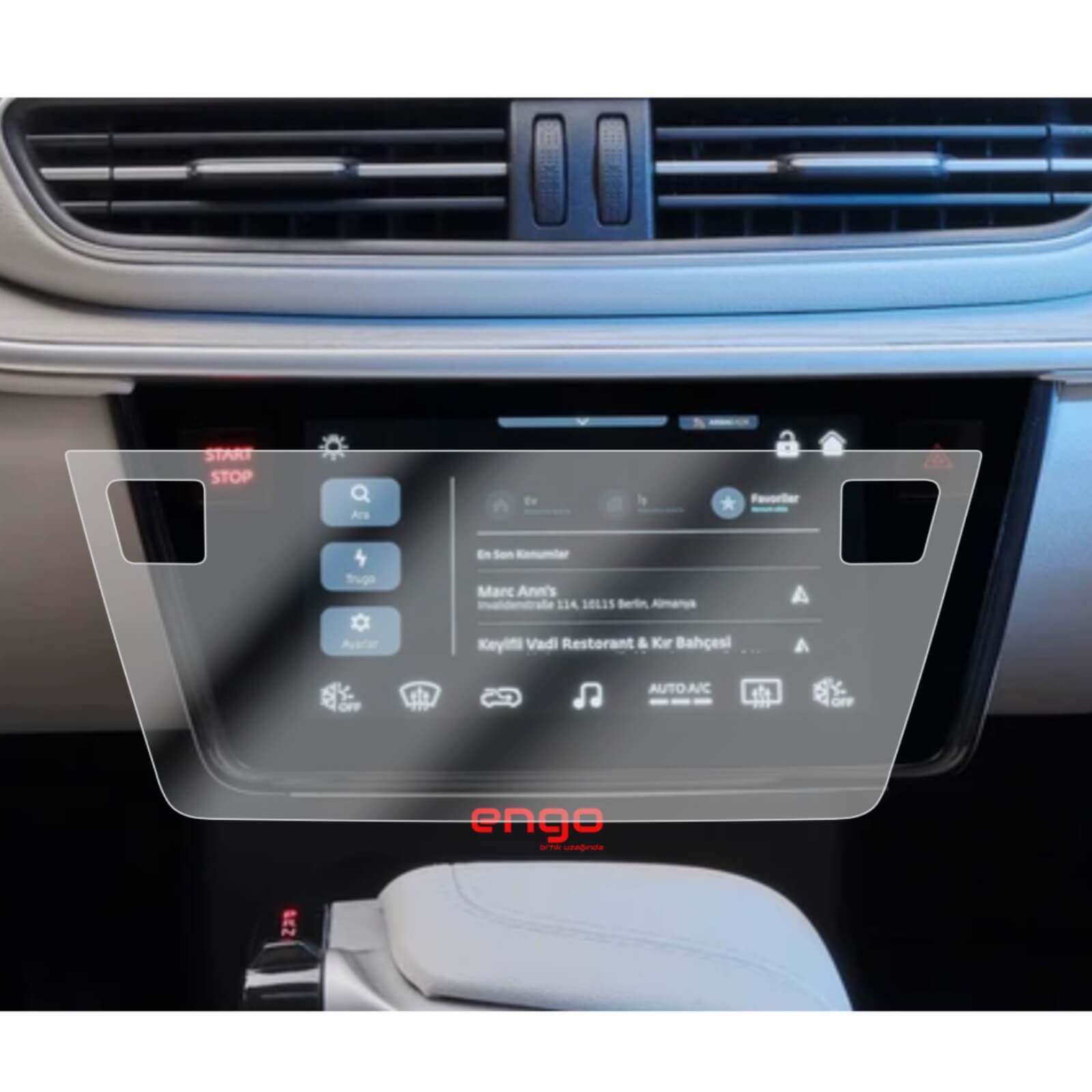 TOGG T10F 8 inç Kumanda Ekranı Mat Ekran Koruyucu Şeffaf