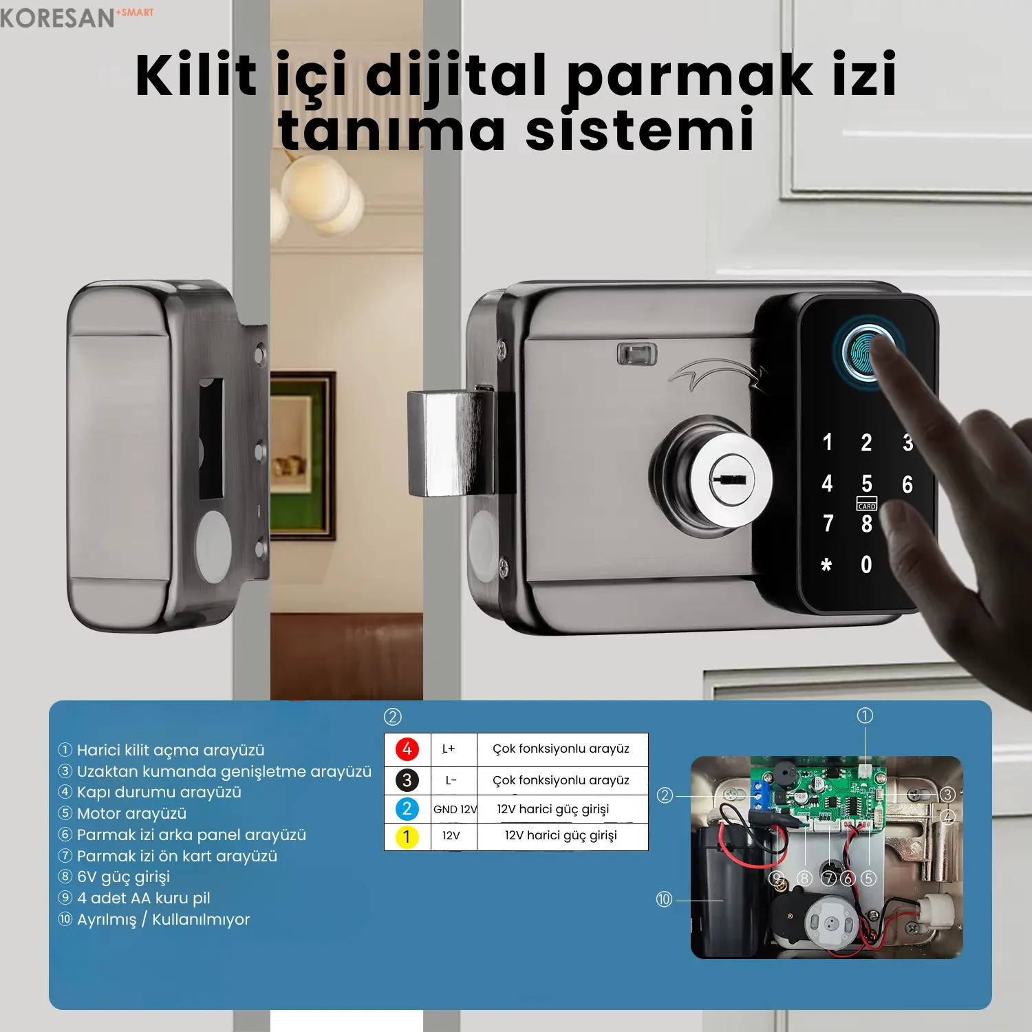 SL2 Tuya Dijital Sürgülü Akıllı Kapı Kilidi