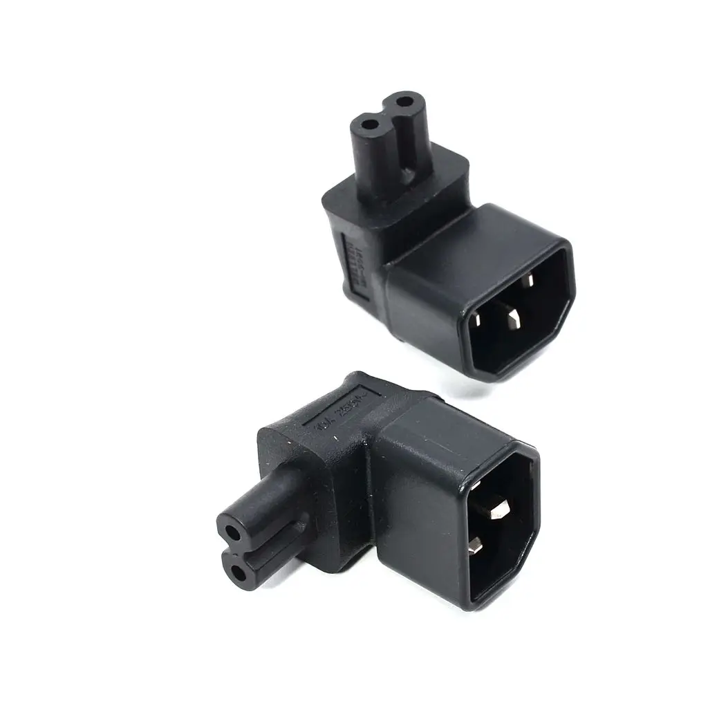 IEC 320 C14 to C7 Power Adapter Female to Male F/M Plug Converter AC CONVERTER IEC 3Pin Female to 2Pin Male Right Angle