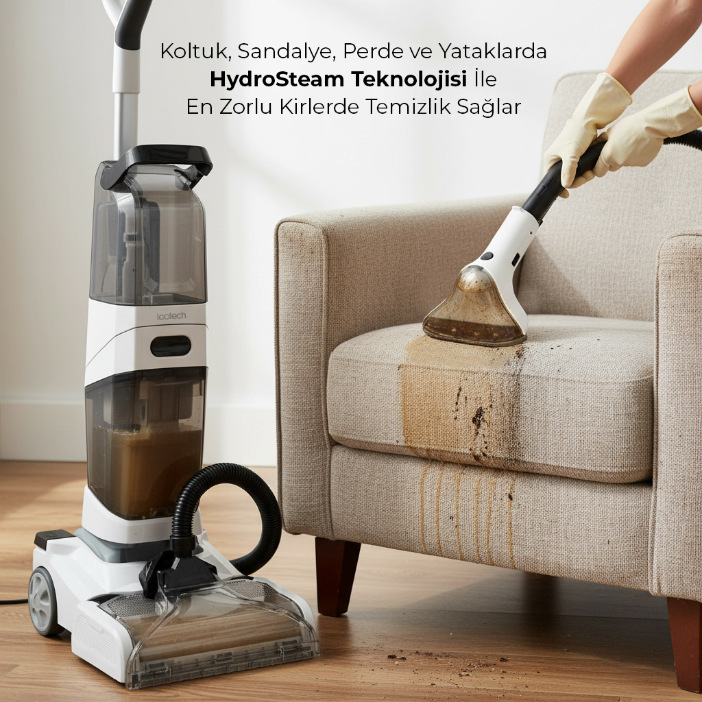 Icotech SC60 Max Pro Buhar Fonksiyonlu Dikey Halı Yıkama Koltuk Yıkama