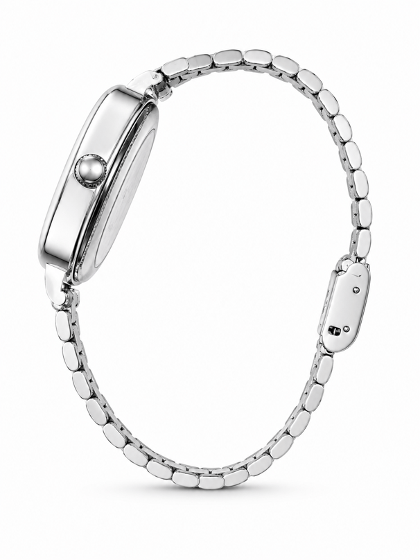 Classic Time Silver Blue saatin yandan kasa ve kordon görünümü