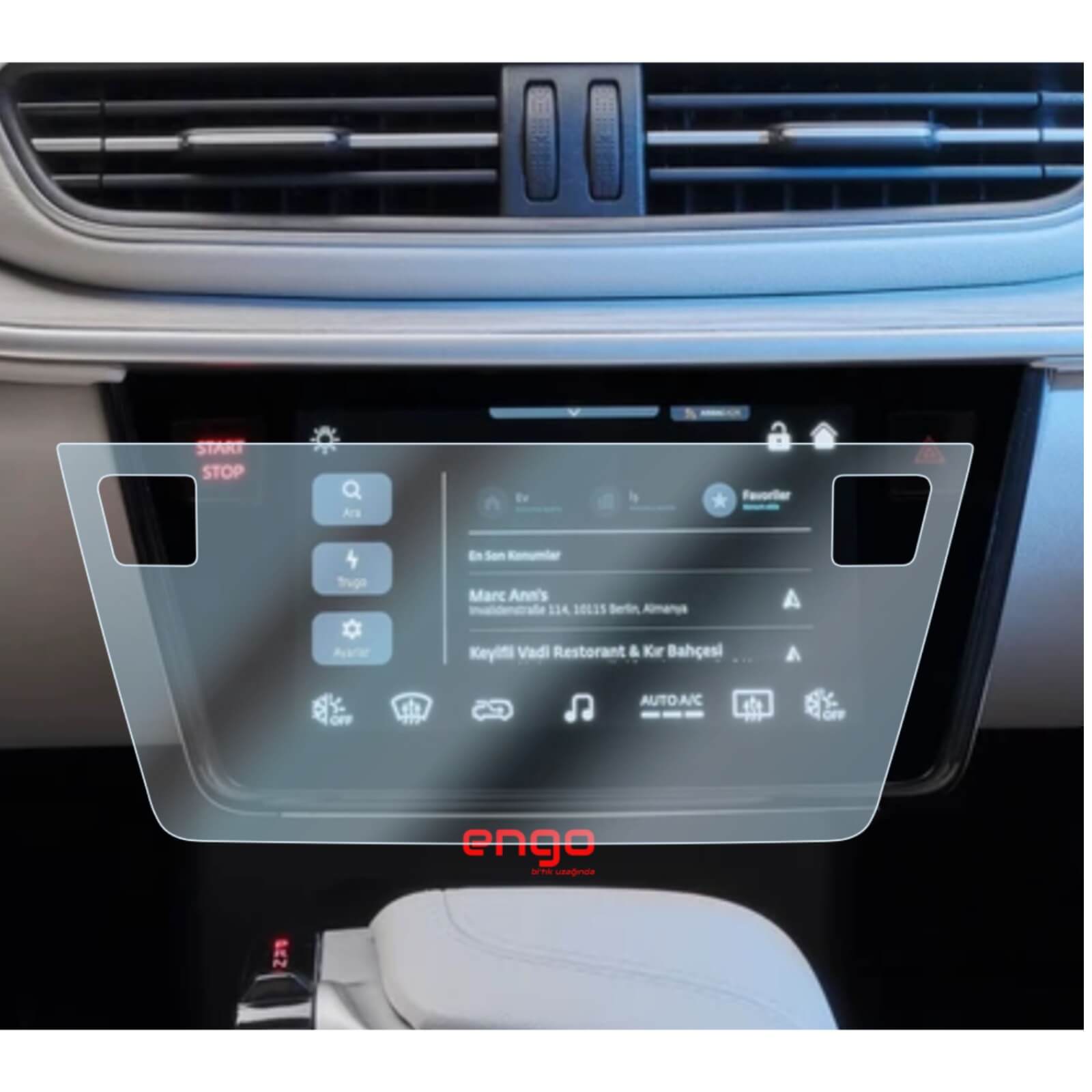 TOGG T10F 8 inç Kumanda Ekran Koruyucu Nano Parlak Şeffaf