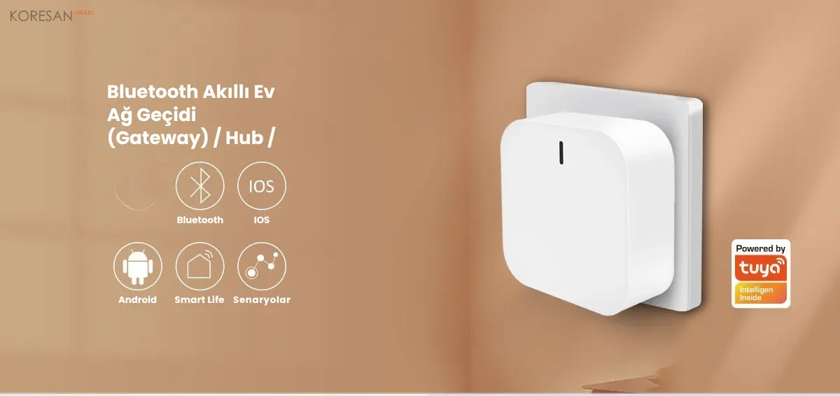 Tuya XB3 Bluetooth Gateway akıllı ev hub cihazı Bluetooth iOS Android ve Smart Life uyumlu kompakt gateway tanıtım görseli