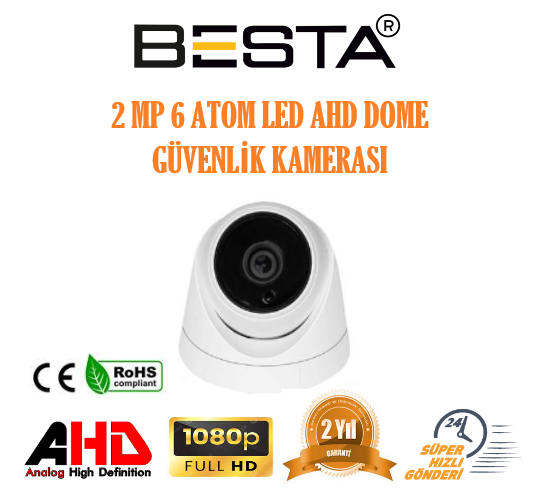 2 ahd dome güvenlik kamerası