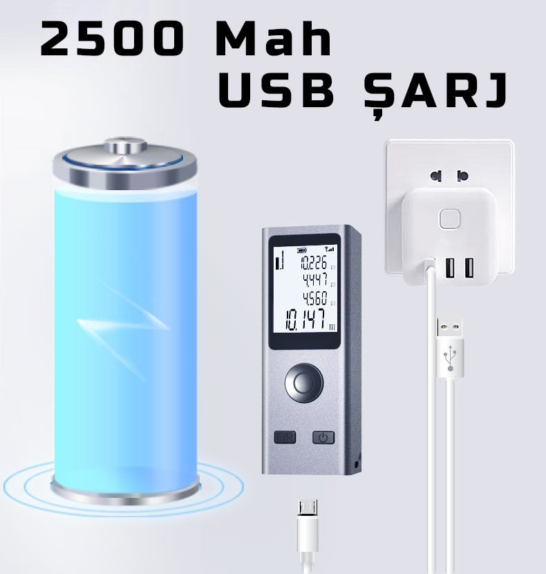 Powermaster 40 Metre Mini Lazer Mesafe - Açı Ölçer PM-13000