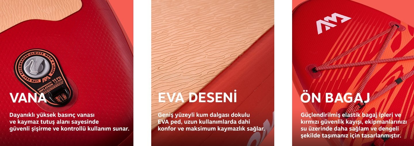 Aqua Marina Monster vana EVA kaymaz zemin ve ön bagaj lastikleri detayları