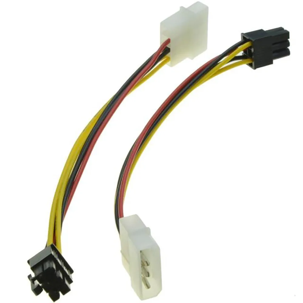 4 Pin Molex to 6 Pin PCI-Express PCIE Video Card Power Converter Adapter Cable (2)
