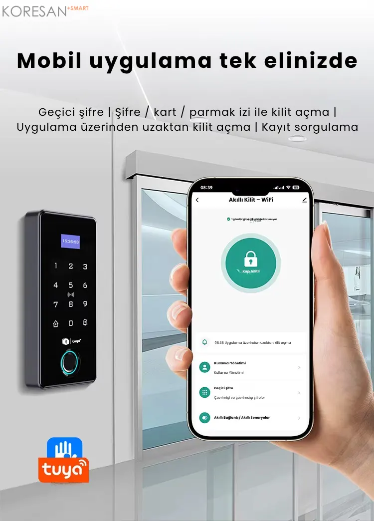 AC-100 Tuya Bluetooth Parmak İzli Akıllı Geçiş Sistemi IP67 mobil uygulama ile uzaktan yönetim