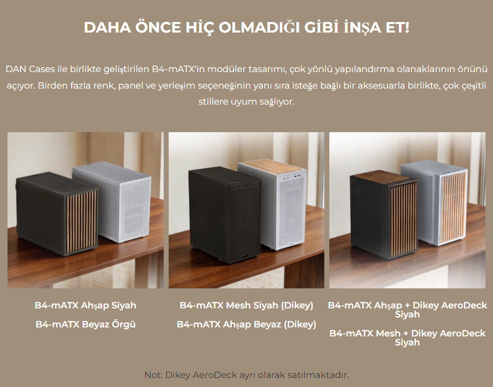Lian Li B4 Ahşap Beyaz mATX Kasa 