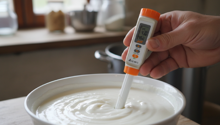 AZ 8613 pH metre ile yoğurt pH değeri ölçümü