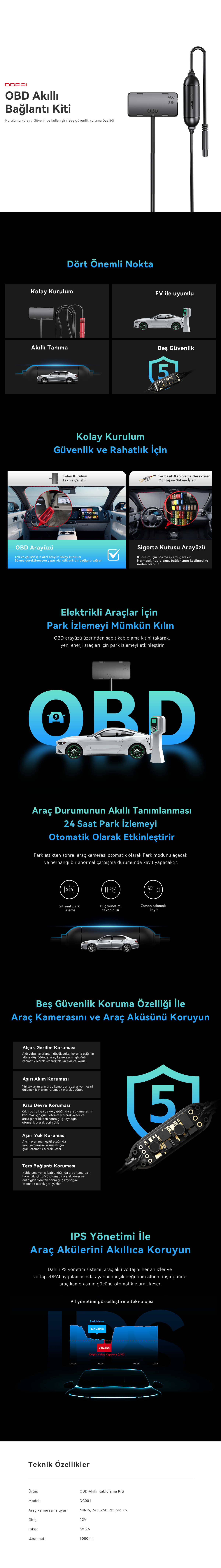 DDPAI OBD Akıllı Bağlantı Kiti (N1/N3/N5/E3/Z40/Z50)
