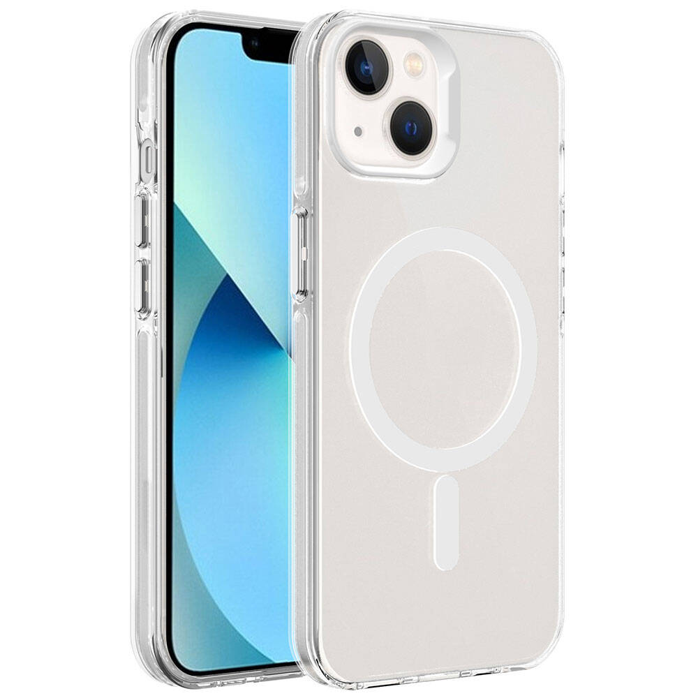 Apple iPhone 15 Plus Kılıf Zore M-safe Şarj Özellikli Buzlu Transparan C-Pro Sert Kapak - 10