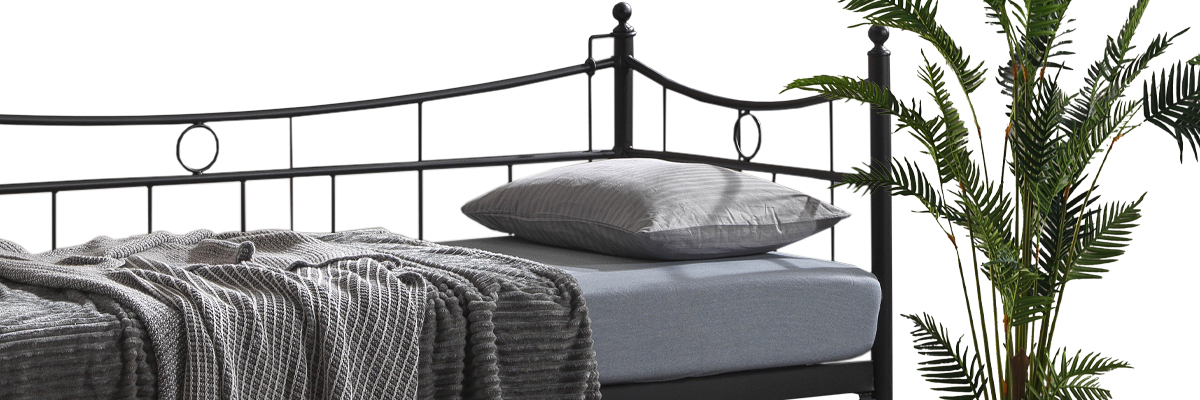 Daily Daybed Tek Kişilik Siyah Sedir Metal Karyola