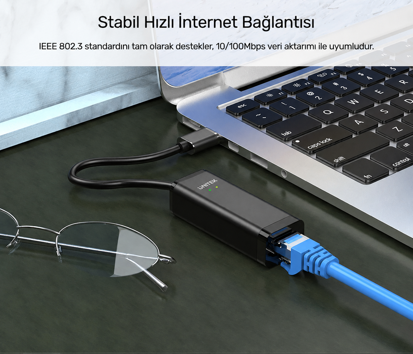 Unitek USB-A 2.0 to Megabit Ethernet Dönüştürücü Kablo Y-1468