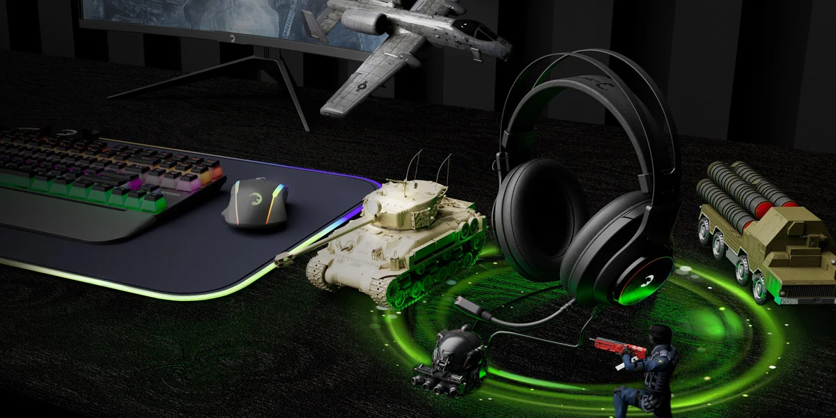 GamePower Kugon Siyah 7.1 Surround Rainbow Gaming Kulaklık
