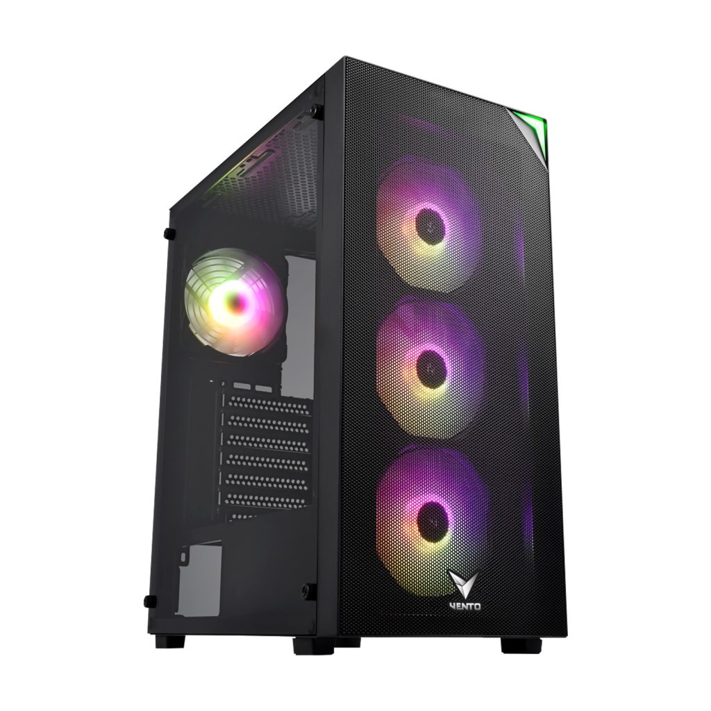Vento Vg3400s Rgb Temperli Cam Usb 3.0 Mesh Siyah Atx Gaming Kasa H1