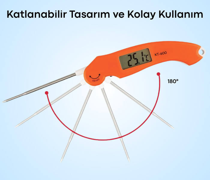 KT-600 Katlanabilir Problu Mutfak Termometresi 