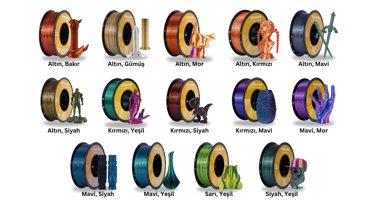 Kingroon Dual-Color PLA Filament Görsel 1