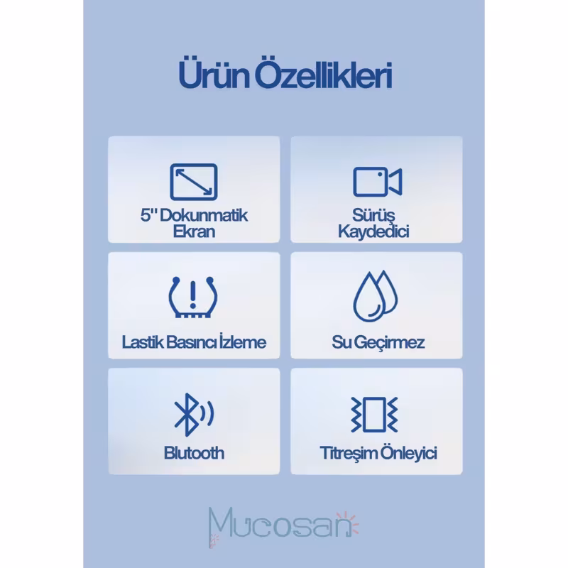 5 inch 2k ultra hd motosiklet multimedya seti – çift kamera + basınç sensörü + carplay/ auto Ürün detayları 8