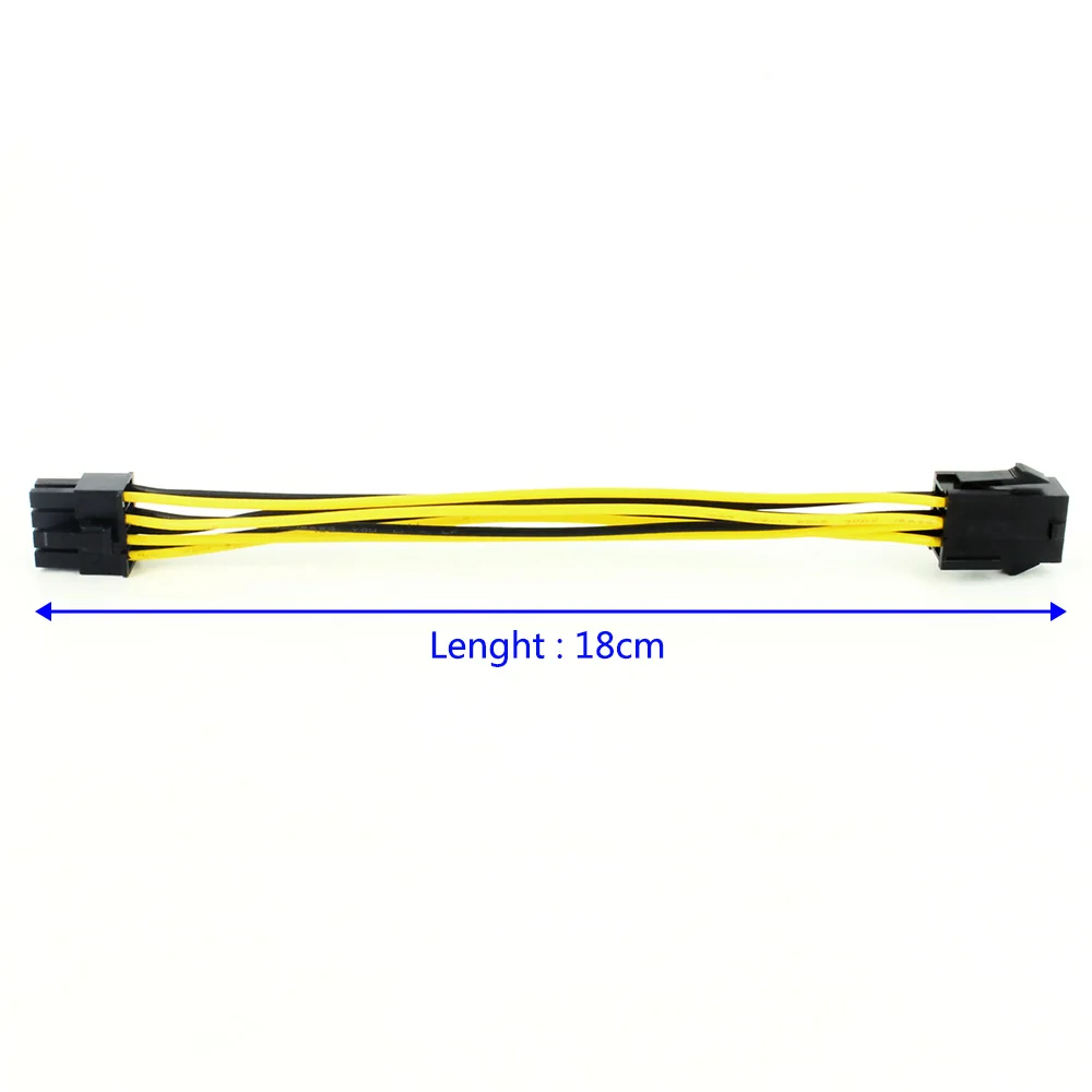 KPC1363_2_JONSNOW 8 Pin Male to 6 Pin Female Molex IDE Express Power Extension Cable Adapter for CPU Video Card PCI-E Power