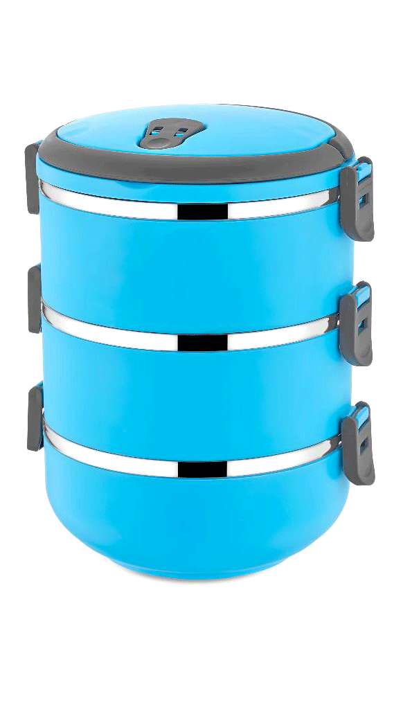 ANKAVERSE® MAVİ 3LÜ SEFER TASI SAKLAMA KABI 1.8LT görseli