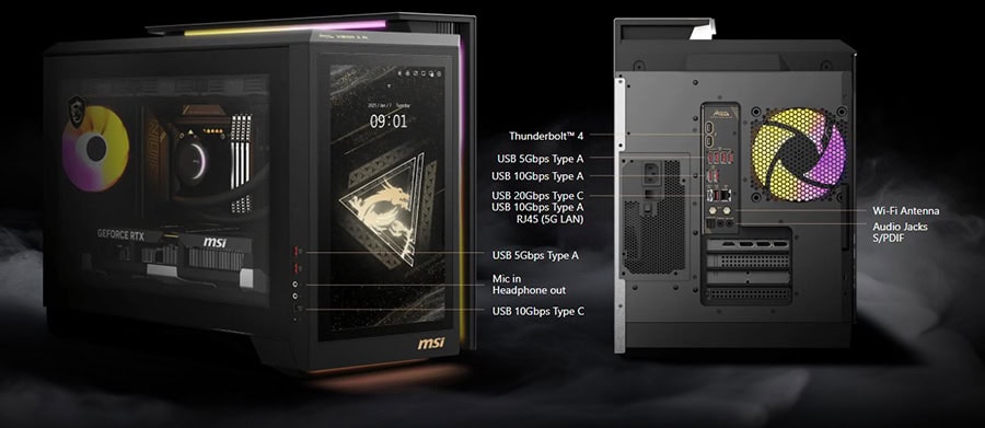 Yüksek performanslı MSI MEG Vision X AI oyun bilgisayarı, yapay zekayı kullanarak grafik ve ses deneyimini artırır, gelişmiş donanımıyla oyun ve profesyonel işler için ideal.