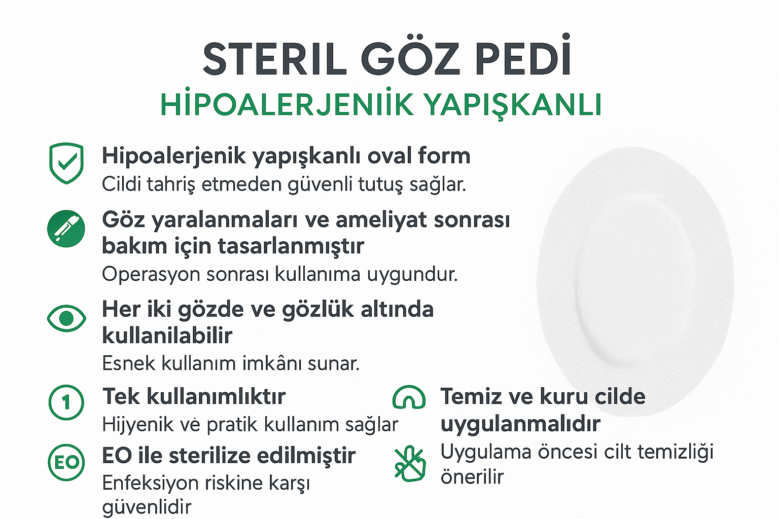 Steril Nova Göz Pedi Seyitler Kimya Hipoalerjenik Göz Pedi