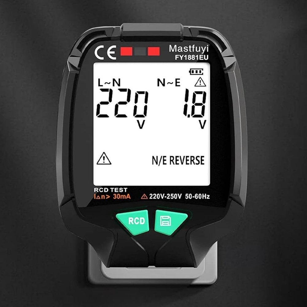 PPowermaster (30V - 250V) Tam Ekran Soket Test Cihazı PM-20400