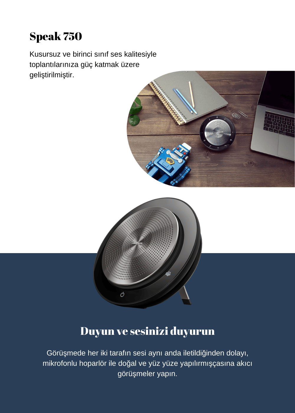 Jabra Speak 750 MS Konferans Cihazı (JABRA TÜRKİYE GARANTİLİ)